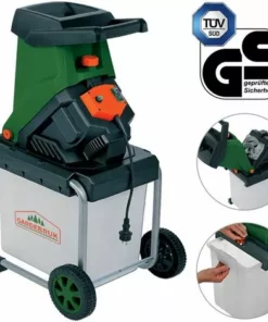 GARDEBRUK Broyeur De Branches Vegetaux Jardin électrique 2500 Watts 50 L Déchiqueteur Jardin Branches Arbustes 40 Mm
