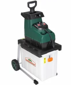 GARDEBRUK Broyeur De Végétaux Silencieux 2800 W Broyeur De Jardin Avec Bac De Ramassage 60L Branches 45 Mm