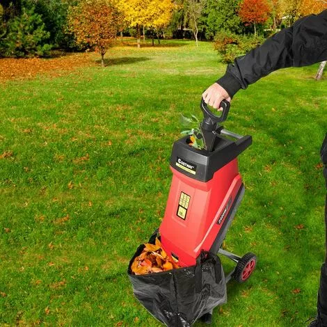 COSTWAY Broyeur De Jardin Électrique 2400W Broyeur Végétaux Et Branches Avec Bac De Ramassage De Déchets 45L Et Roues En PP Ø 17,5CM Lame En Acier Diamètre De Broyage Jusqu’à 45MM Rouge 4 COSTWAY Broyeur De Jardin Électrique 2400W Broyeur Végétaux Et Branches Avec Bac De Ramassage De Déchets 45L Et Roues En PP Ø 17,5CM Lame En Acier Diamètre De Broyage Jusqu’à 45MM Rouge – Image 2