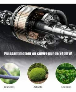 COSTWAY Broyeur De Jardin Électrique 2400W Broyeur Végétaux Et Branches Avec Bac De Ramassage De Déchets 45L Et Roues En PP Ø 17,5CM Lame En Acier Diamètre De Broyage Jusqu’à 45MM Rouge 9 COSTWAY Broyeur De Jardin Électrique 2400W Broyeur Végétaux Et Branches Avec Bac De Ramassage De Déchets 45L Et Roues En PP Ø 17,5CM Lame En Acier Diamètre De Broyage Jusqu’à 45MM Rouge -Promos Broyeur de végétaux Magasin 19707618 3