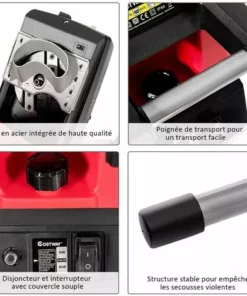 COSTWAY Broyeur De Jardin Électrique 2400W Broyeur Végétaux Et Branches Avec Bac De Ramassage De Déchets 45L Et Roues En PP Ø 17,5CM Lame En Acier Diamètre De Broyage Jusqu’à 45MM Rouge 11 COSTWAY Broyeur De Jardin Électrique 2400W Broyeur Végétaux Et Branches Avec Bac De Ramassage De Déchets 45L Et Roues En PP Ø 17,5CM Lame En Acier Diamètre De Broyage Jusqu’à 45MM Rouge -Promos Broyeur de végétaux Magasin 19707618 5