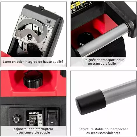 COSTWAY Broyeur De Jardin Électrique 2400W Broyeur Végétaux Et Branches Avec Bac De Ramassage De Déchets 45L Et Roues En PP Ø 17,5CM Lame En Acier Diamètre De Broyage Jusqu’à 45MM Rouge 7 COSTWAY Broyeur De Jardin Électrique 2400W Broyeur Végétaux Et Branches Avec Bac De Ramassage De Déchets 45L Et Roues En PP Ø 17,5CM Lame En Acier Diamètre De Broyage Jusqu’à 45MM Rouge – Image 5