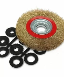 DRILLPRO 6 Pouce 150mm Brosse De Roue En Acier Avec Bagues Adaptateur Pour Broyeur à Banc LAVENTE