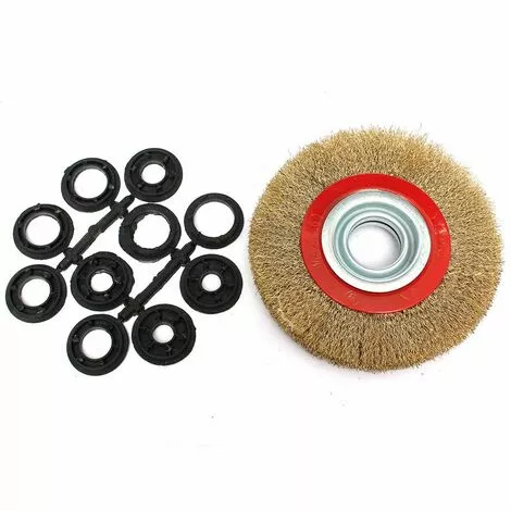 DRILLPRO 6 Pouce 150mm Brosse De Roue En Acier Avec Bagues Adaptateur Pour Broyeur à Banc LAVENTE 6 DRILLPRO 6 Pouce 150mm Brosse De Roue En Acier Avec Bagues Adaptateur Pour Broyeur à Banc LAVENTE – Image 4