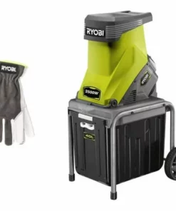 Pack RYOBI Broyeur De Végétaux 2500W RSH2545B - Gants De Jardinage Cuire Taille M RAC810M