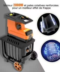 TACKLIFE Broyeur De Végétaux Électrique, 2800W Broyeur Végétaux Et Branches, 45mm Max Diamètrede Coupe, 55 L, Très Silencieux, Avec Roues PWS01A 8 TACKLIFE Broyeur De Végétaux Électrique, 2800W Broyeur Végétaux Et Branches, 45mm Max Diamètrede Coupe, 55 L, Très Silencieux, Avec Roues PWS01A -Promos Broyeur de végétaux Magasin 33981963 3