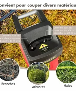 GOPLUS 45L Broyeur Végétaux Et Branches, Broyeur électrique Silencieux 2400W, Largeur De Coupe 45mm Avec Lame De Haute Qualité Et Bac De Collecte Pour Jardin Et Terres Agricoles -Promos Broyeur de végétaux Magasin 48930831 5