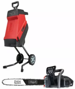 Pack SCHEPPACH Broyeur électrique - 2400 W - 2 Sac Collecteurs - GS55 - Tronçonneuse électrique ProCut - 45,5 Cm - 2400 W - CSE2600