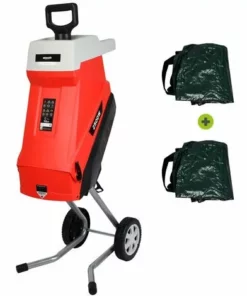 Broyeur électrique, Puissance 2500W, Capacité De Coupe 45mm, Grande Trémie, 2 Sacs De Collecte De 45l, Roues Et Poignée Pour Le Transport – Greencut GE250C-2