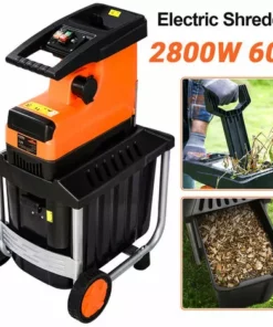 TOPSHAK WS2 Broyeur De Jardin électrique 2800W Déchiqueteuse à Bois 45MM Diamètre De Coupe Maximum 60L Broyeur De Branche De Plante Avec Roues -Promos Broyeur de végétaux Magasin 63645907 2