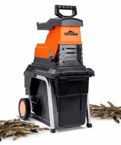 TOPSHAK WS1 Broyeur De Jardin électrique 2800W Déchiqueteuse à Bois 45MM Diamètre De Coupe Maximum 55L Broyeur De Branche De Plante Avec Roues