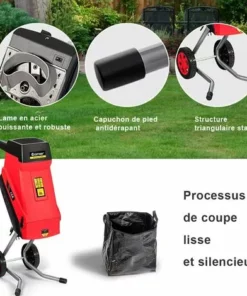 RELAX4LIFE Broyeur De Jardin Électrique 2400 W, Broyeur Végétaux Et Branches Électrique Avec Sac Collecte 45 L, Broyeur à Couteaux Épaisseur Jusqu'à 45 Mm Pour Parc, Pelouse -Promos Broyeur de végétaux Magasin 64129968 3