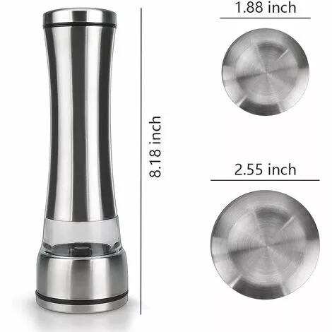 PESCE 2 Pcs Moulin À Sel Et À Poivre Moulin Broyeur Réglable Moulin En Céramique Mécanisme 304 En Acier Inoxydable Brossé Acrylique Corps Sel Et Poivre Shakers Pour Sel, Poivre, Herbes Séchées, Épices 5 PESCE 2 Pcs Moulin À Sel Et À Poivre Moulin Broyeur Réglable Moulin En Céramique Mécanisme 304 En Acier Inoxydable Brossé Acrylique Corps Sel Et Poivre Shakers Pour Sel, Poivre, Herbes Séchées, Épices – Image 3