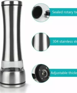 PESCE 2 Pcs Moulin À Sel Et À Poivre Moulin Broyeur Réglable Moulin En Céramique Mécanisme 304 En Acier Inoxydable Brossé Acrylique Corps Sel Et Poivre Shakers Pour Sel, Poivre, Herbes Séchées, Épices 10 PESCE 2 Pcs Moulin À Sel Et À Poivre Moulin Broyeur Réglable Moulin En Céramique Mécanisme 304 En Acier Inoxydable Brossé Acrylique Corps Sel Et Poivre Shakers Pour Sel, Poivre, Herbes Séchées, Épices -Promos Broyeur de végétaux Magasin 64521709 4