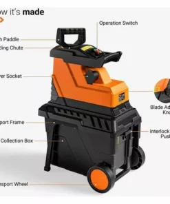 PEDY Broyeur De Végétaux 2800 W Broyeur De Jardin Jaune 10 PEDY Broyeur De Végétaux 2800 W Broyeur De Jardin Jaune -Promos Broyeur de végétaux Magasin 67634548 4